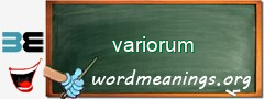 WordMeaning blackboard for variorum